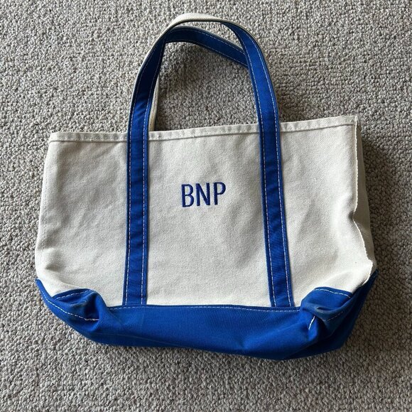 L.L. Bean Handbags - L.L. Bean Boat and Tote Bag Medium Blue – Classic Canvas Tote for Beach, Summer